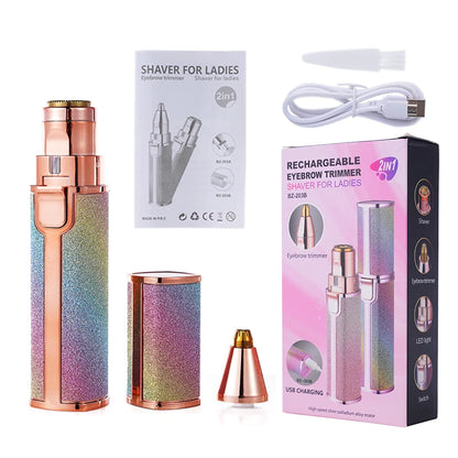 2 in 1 Facial Hair Remover & Eyebrow Trimmer for Women